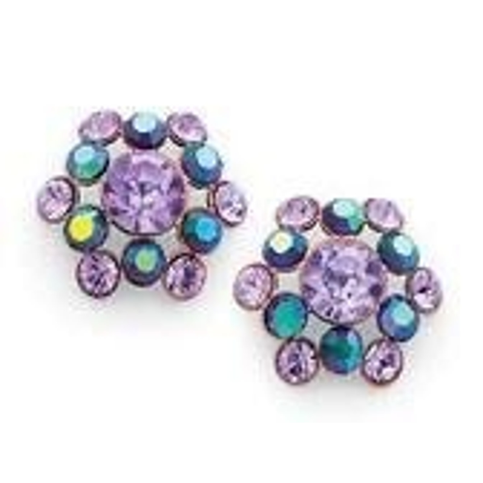 Cookie Lee Purple Genuine Crystal Earrings Nwt 8$